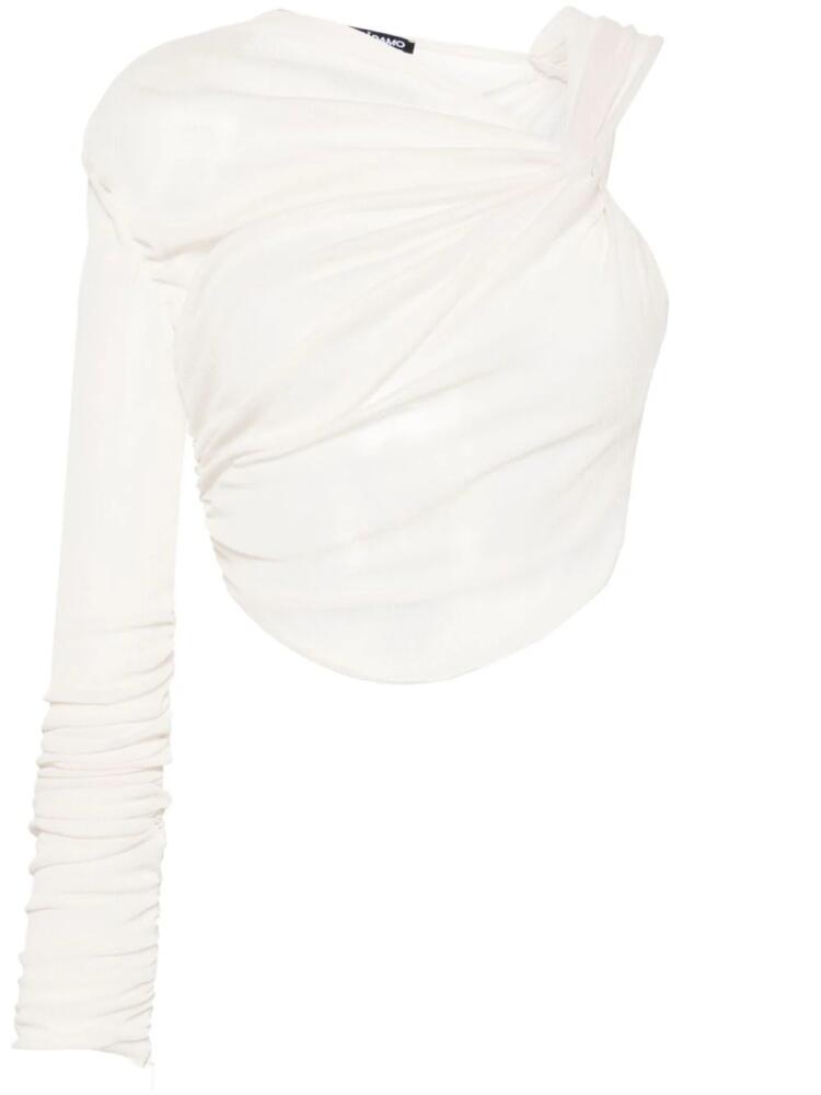 ANDREĀDAMO draped ribbed tank top - Neutrals Cover