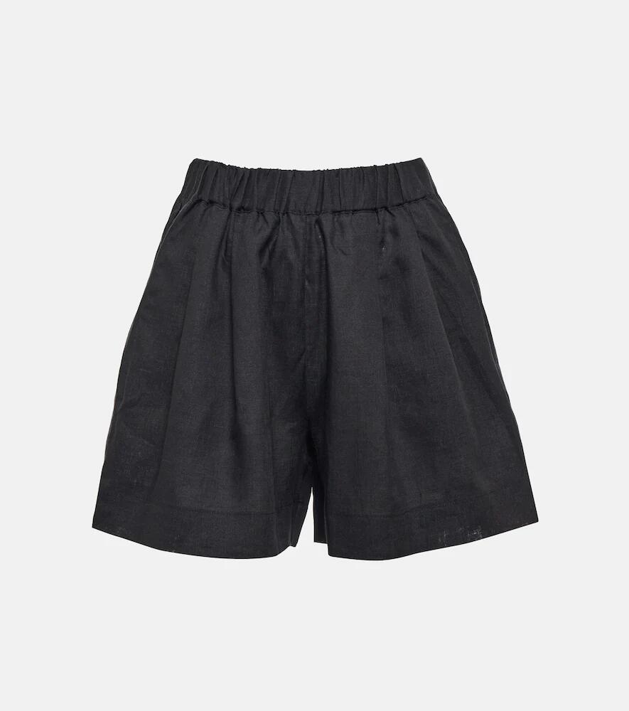 Asceno Zurich wide-leg linen shorts Cover