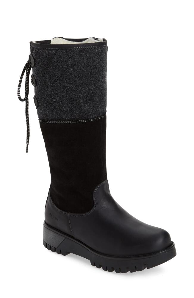 Bos. & Co. Goose Primaloft Waterproof Boiled Wool Mid Calf Boot in Black/Black Leather Cover