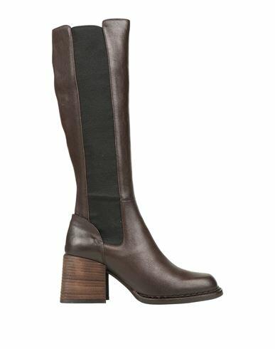 Vic Matiē Woman Boot Dark brown Soft Leather, Textile fibers Cover