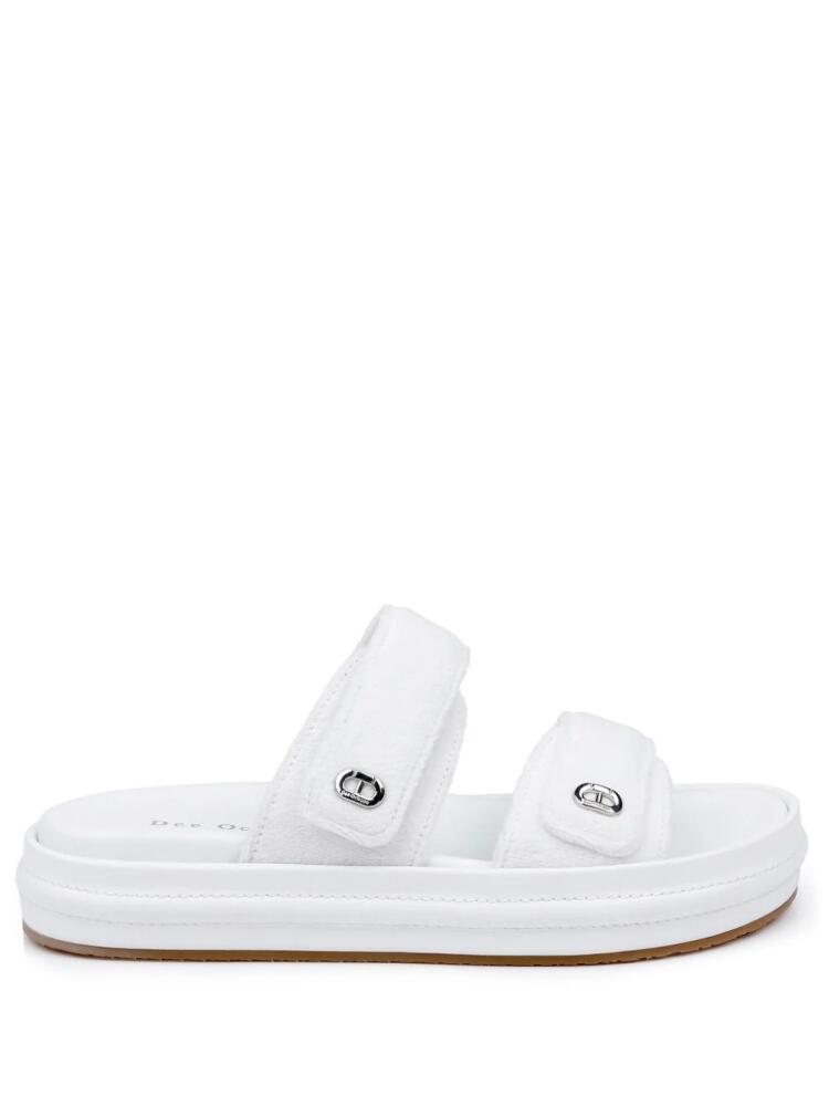 Dee Ocleppo Finland double-strap slides - White Cover