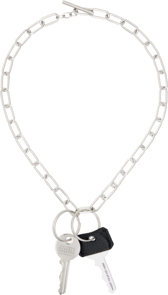 MM6 Maison Margiela Silver Numeric Signature Key Necklace Cover