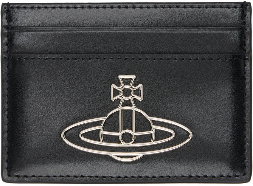 Vivienne Westwood Black Flat Silky Leather Card Holder Cover