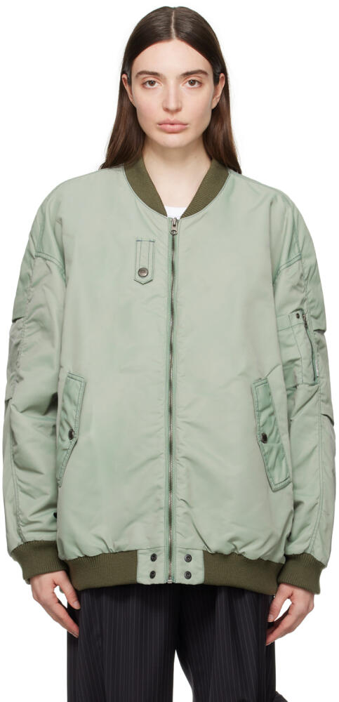 OPEN YY Khaki Oversized Bomber Jacket Cover