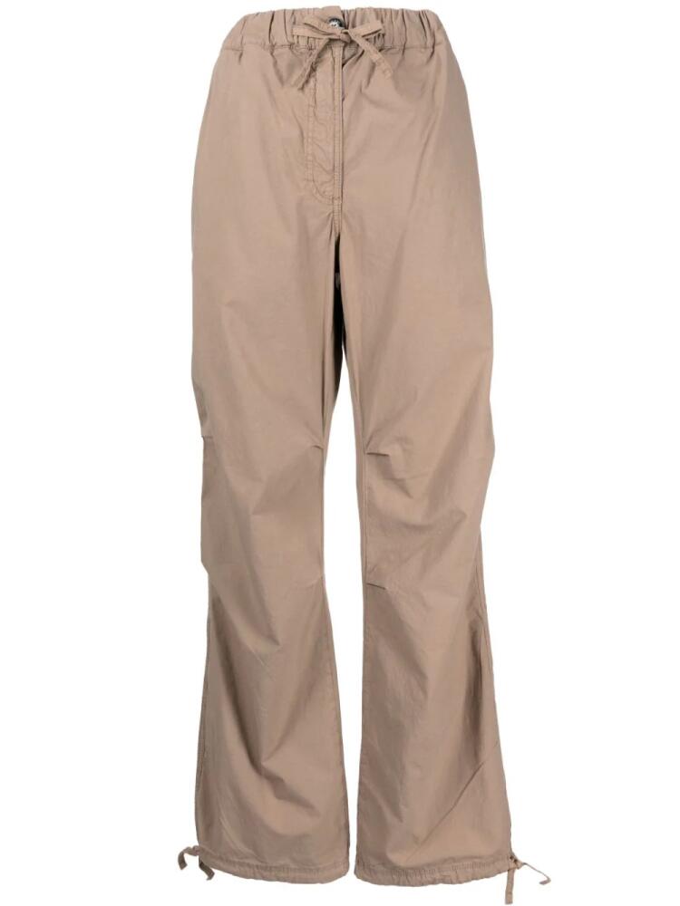 GANNI washed corduroy straight-leg trousers - Brown Cover