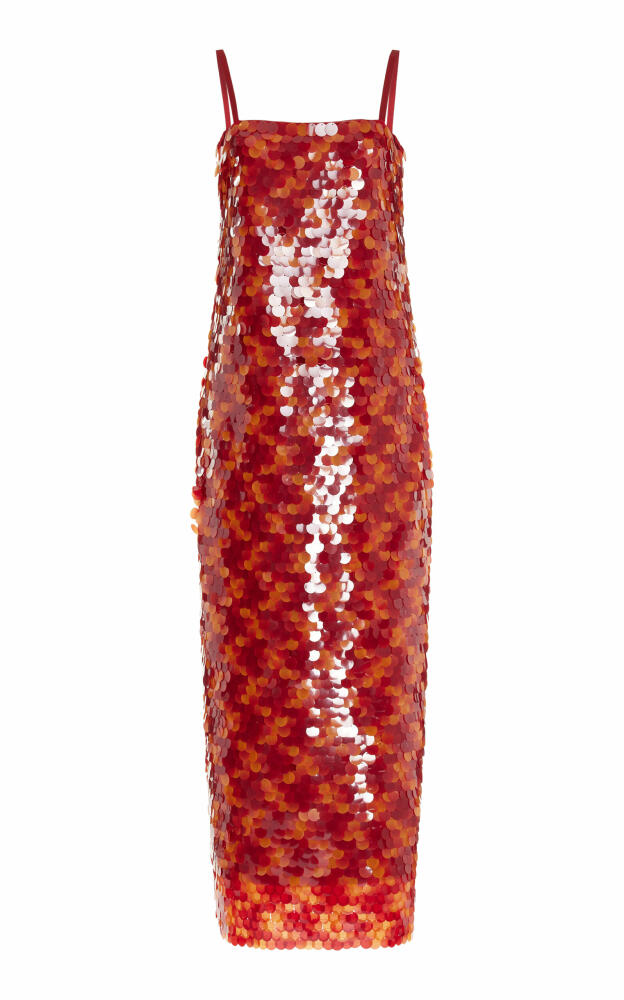 Sophie et Voila - Paillette-Embellished Midi Dress - Orange Cover