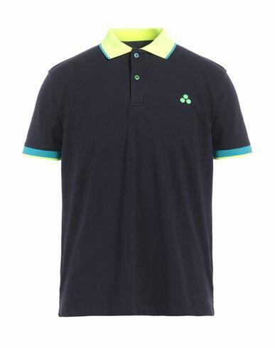 Peuterey Man Polo shirt Navy blue Cotton, Elastane Cover