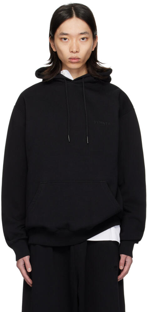 VTMNTS Black Embroidered Hoodie Cover