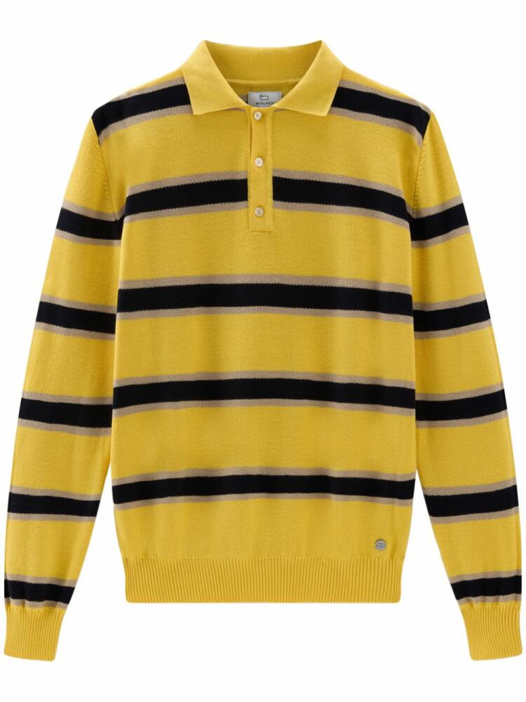 Woolrich Melton striped knitted polo shirt - Yellow Cover