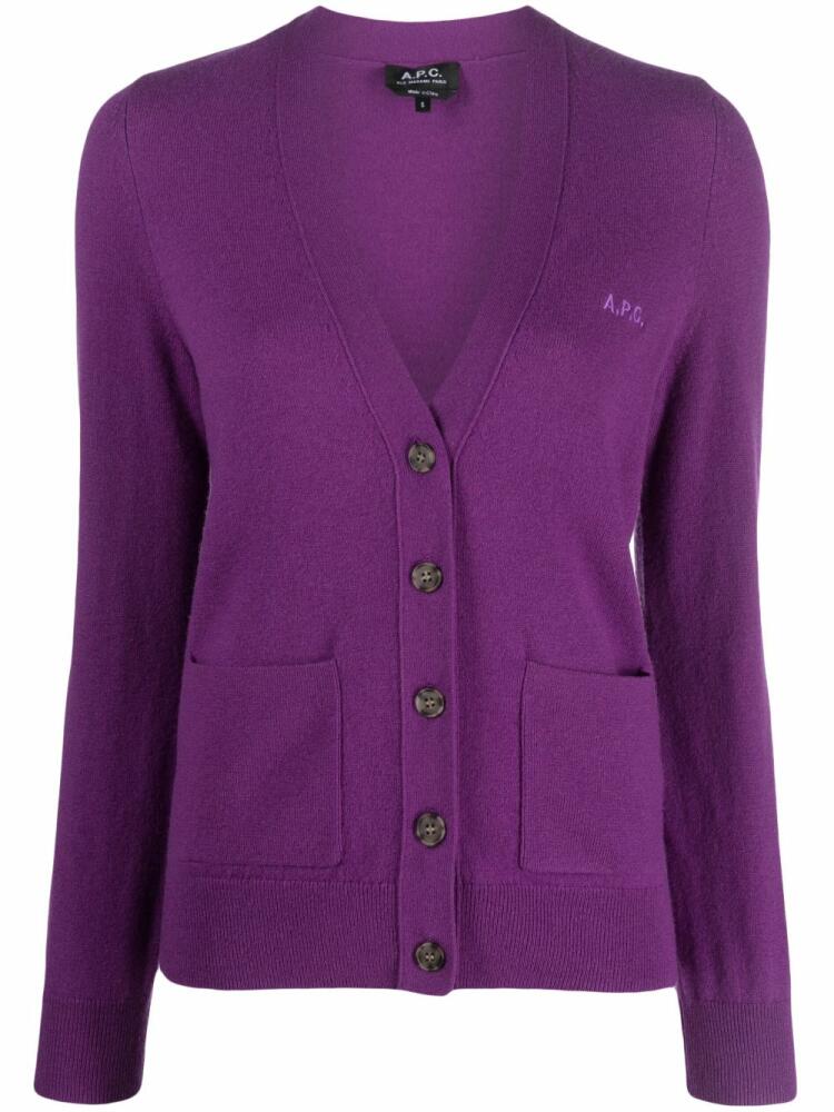 A.P.C. Louisa wool cardigan - Purple Cover