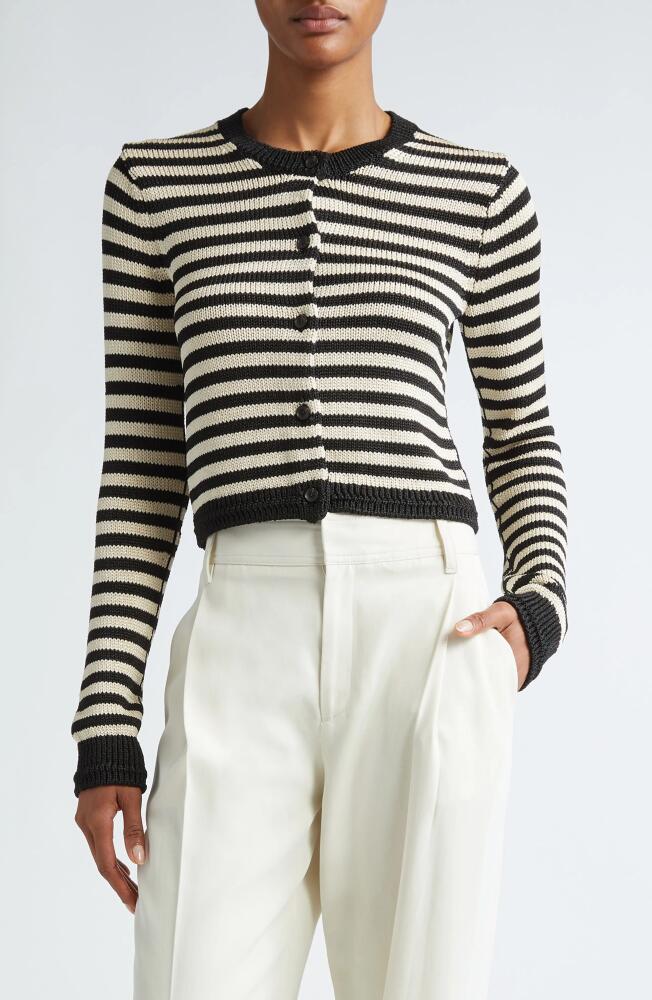 Maria McManus Stripe Shrunken Cardigan in Black/Eggshell Stripe Cover