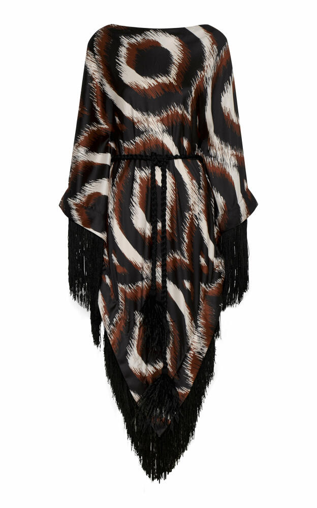 Andres Otalora - Tiempo Sagrado Fringed Twill Caftan Dress - Multi Cover