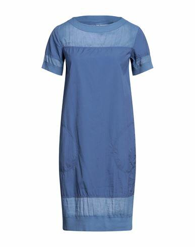 European Culture Woman Mini dress Slate blue Cotton, Elastane Cover