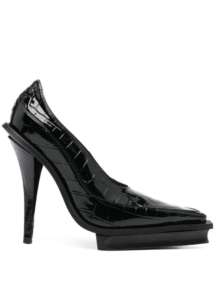 GmbH Asena 140mm croc-embossed pumps - Black Cover