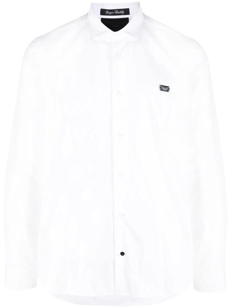 Philipp Plein snake detail long-sleeve shirt - White Cover