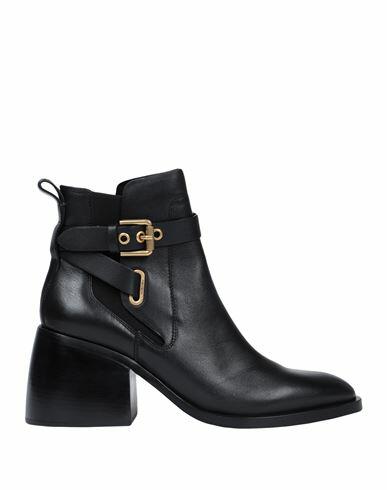 See By Chloé Woman Ankle boots Black Bovine leather, Textile fibers Cover