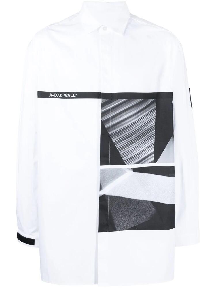 A-COLD-WALL* graphic-print cotton shirt - White Cover