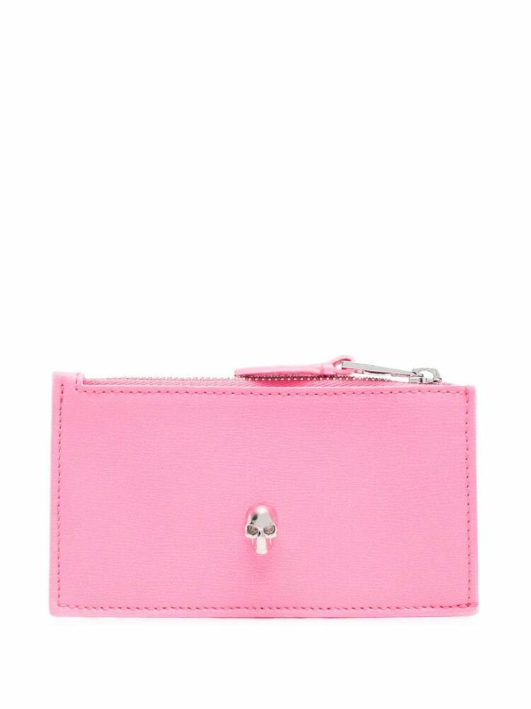 Alexander McQueen Skull leather cardholder - Pink Cover