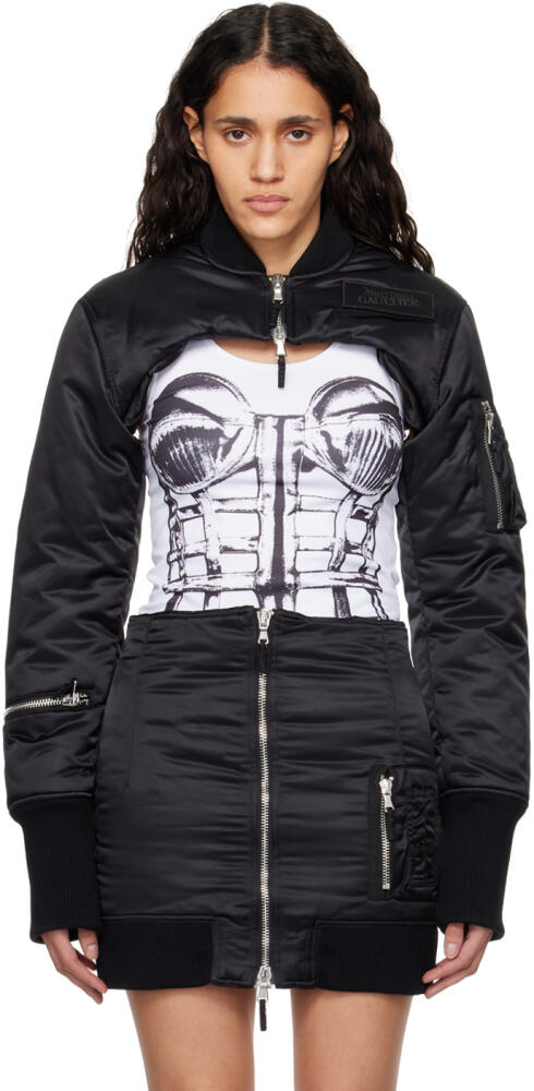 Jean Paul Gaultier Black 'The Cropped' Bomber Jacket Cover