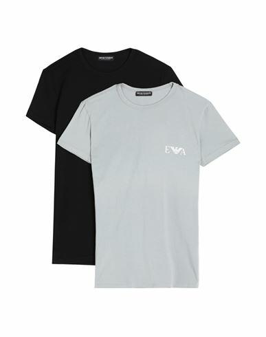 Emporio Armani Men's Knit 2pack T-s Man Undershirt Light grey Cotton, Elastane Cover