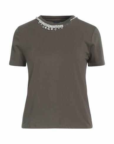 Pinko Woman T-shirt Military green Cotton, Elastane Cover