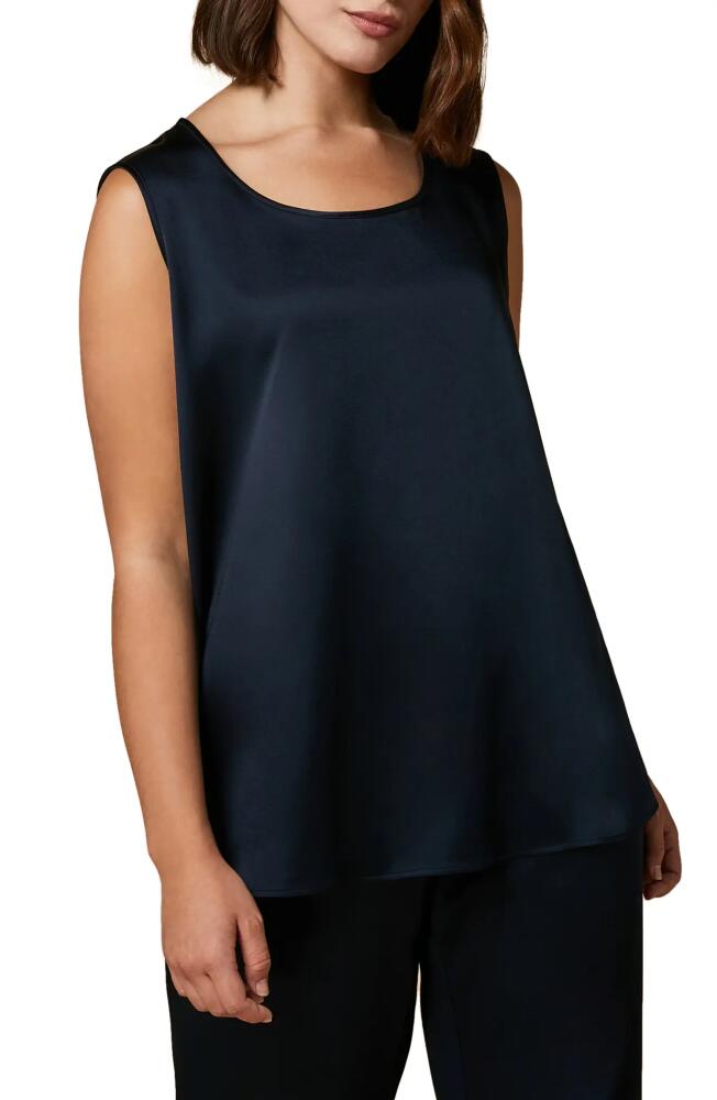 Marina Rinaldi Scoop Neck Satin Tank in Navy Cover