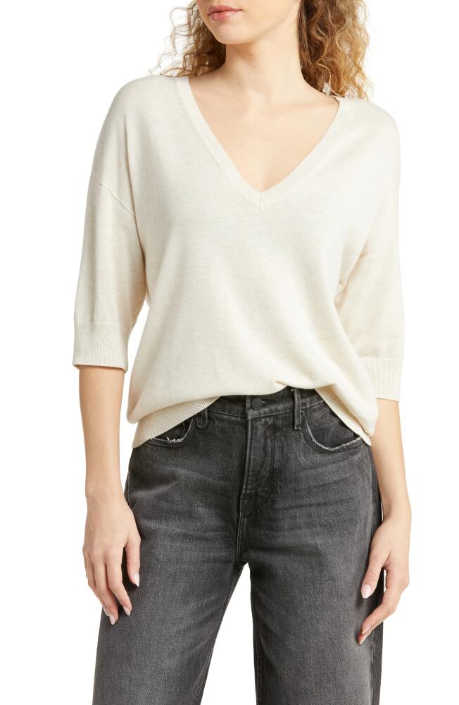 Treasure & Bond V-Neck Sweater in Beige Oatmeal Medium Heather Cover