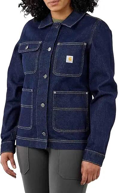 Carhartt Relaxed Fit Denim Chore Coat (Basin) Women's Clothing Cover