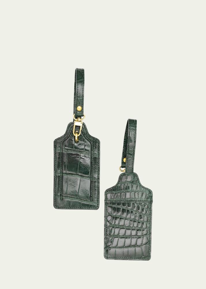 Abas Alligator Leather Luggage Tag, Set of 2 Cover