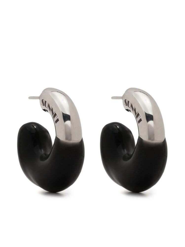 Sunnei Rubberized Small Earrings - Black Cover