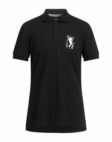 Bikkembergs Man Polo shirt Black Cotton, Elastane Cover