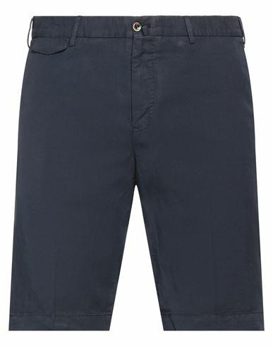 Pt Torino Man Shorts & Bermuda Shorts Navy blue Lyocell, Linen, Cotton Cover