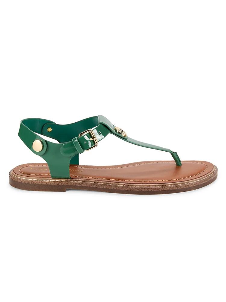 Tommy Hilfiger Women's Bennia Metallic Thong Sandals - Medium Green Cover