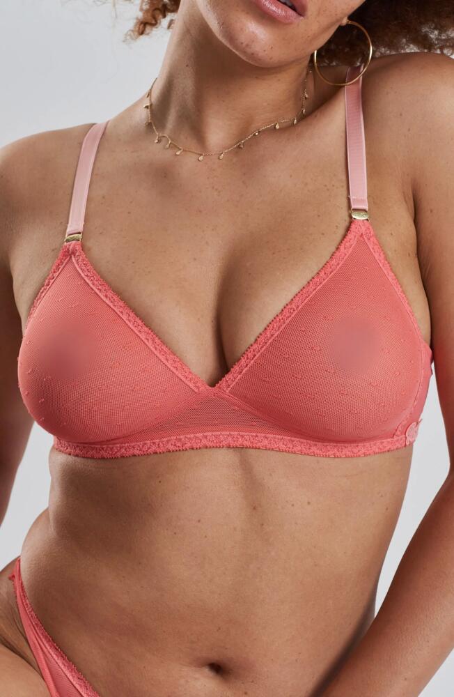 PEACHAUS Anthelia Recycled-Tulle Soft Bralette in Canyon Peach Cover