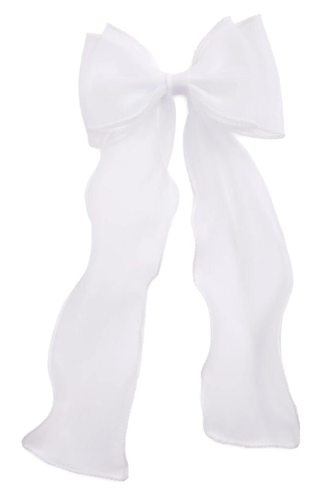 BP. Low Organza Bow Clip in White Blanc Cover