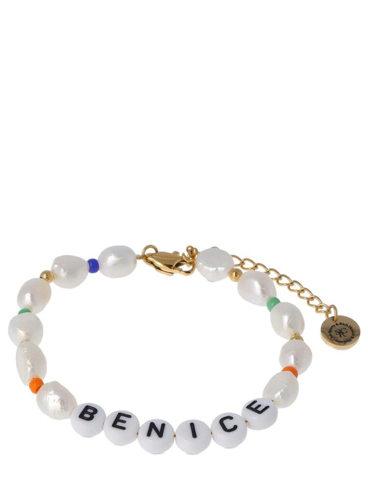 SPORTY & RICH Be Nice Faux Pearl & Bead Bracelet Cover