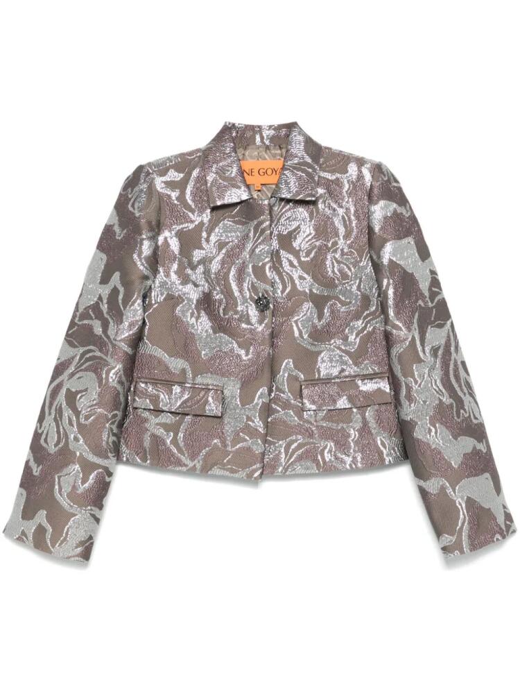 Stine Goya abstract metallic pattern jacket - Brown Cover