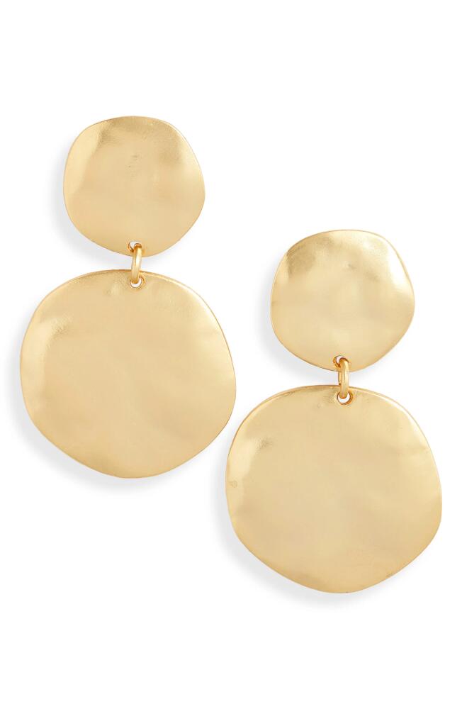 Karine Sultan Double Disc Drop Earrings in Gold Cover