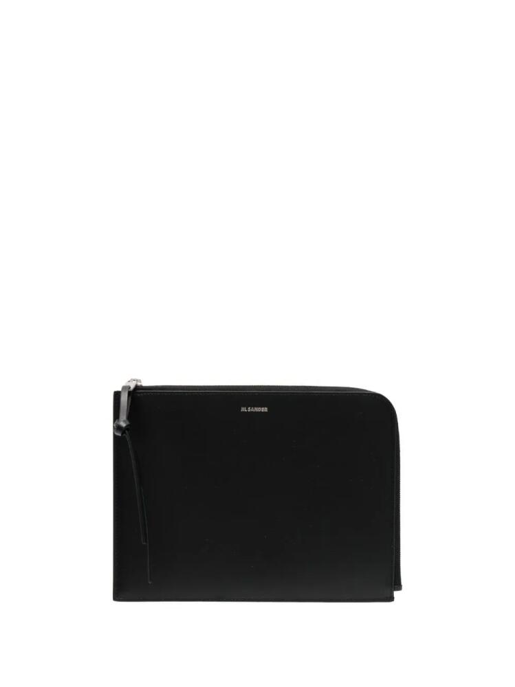 Jil Sander medium logo-lettering leather cardholder - Black Cover