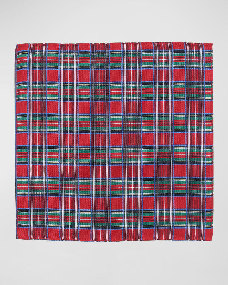 Trafalgar Men's Nicholas Holiday Plaid Pocket Square Cover