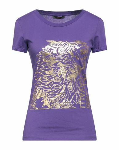 Cavalli Class Woman T-shirt Purple Cotton Cover