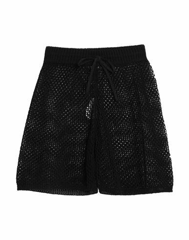 Gentryportofino Woman Shorts & Bermuda Shorts Black Cotton, Polyamide Cover