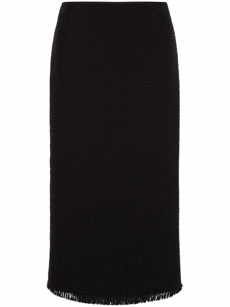 Alberta Ferretti knitted virgin wool midi skirt - Black Cover