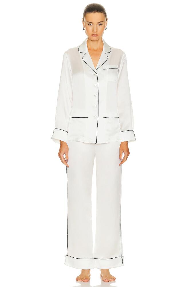 Olivia von Halle Coco Pajama Set in Ivory Cover