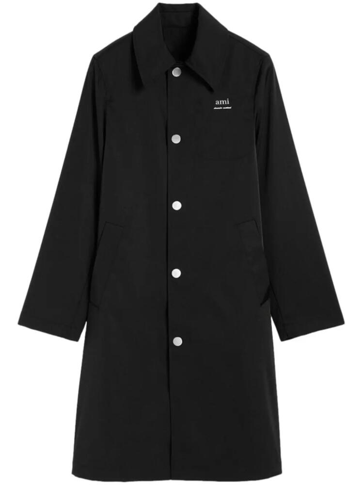 AMI Paris long-sleeve raincoat - Black Cover