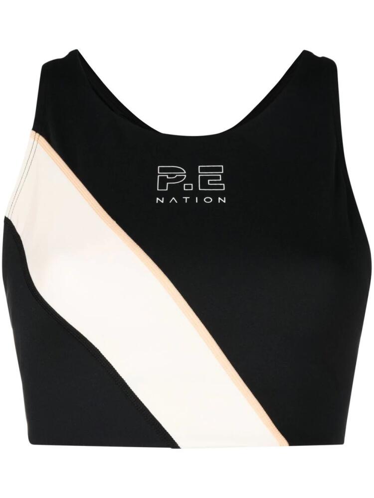 P.E Nation panelled logo-print sports bra - Black Cover