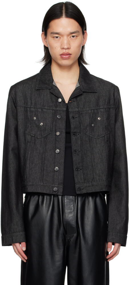 Ludovic de Saint Sernin Black Buttoned Denim Jacket Cover