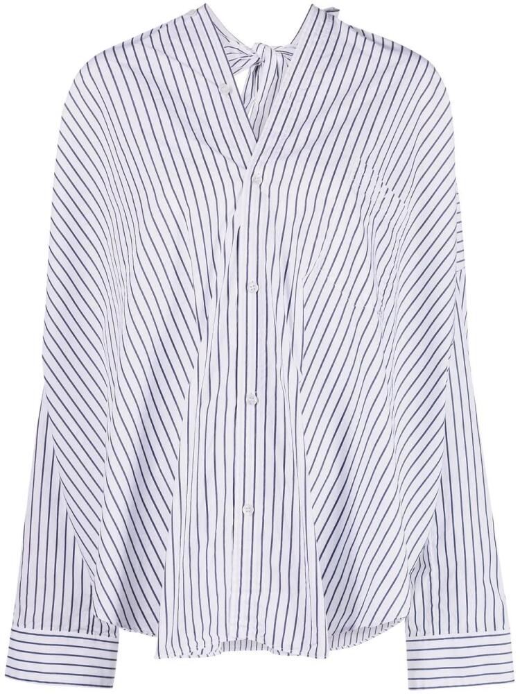 Balenciaga bow-detail striped shirt - White Cover