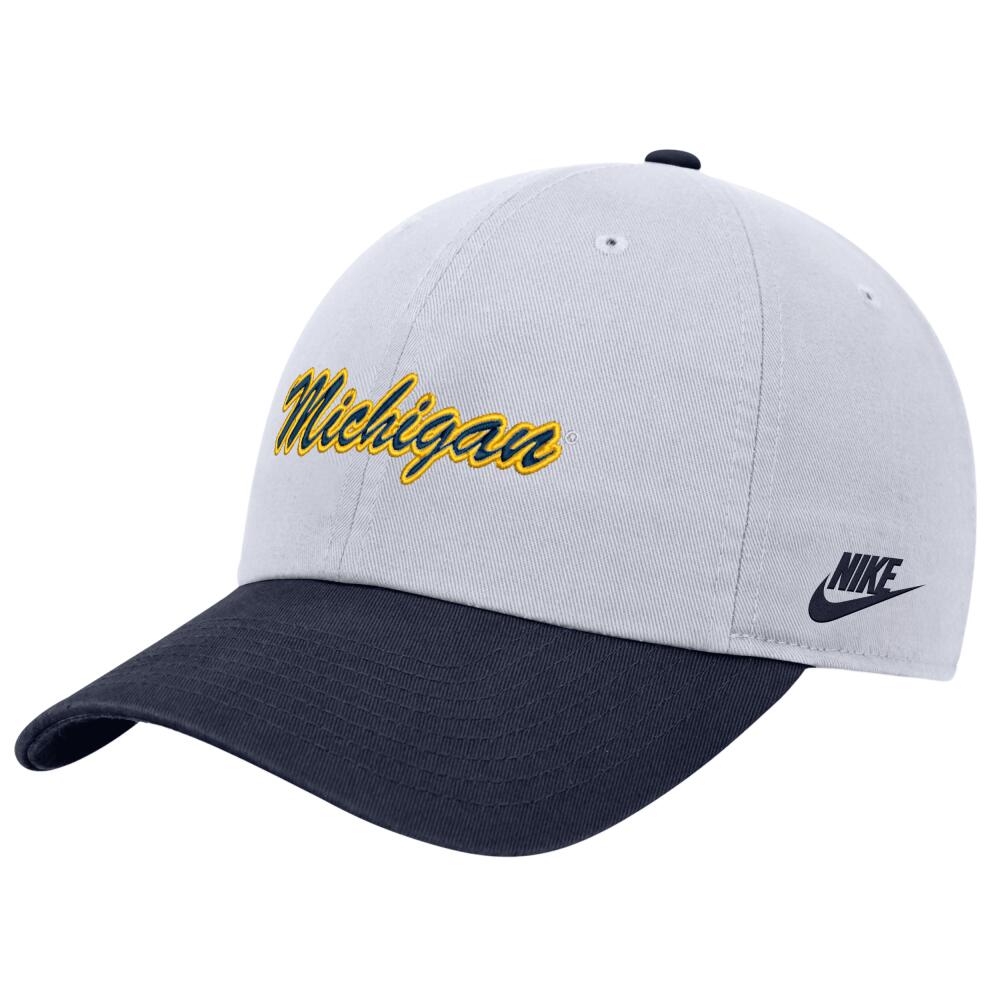 Michigan Nike Unisex College Campus Cap in White Cover