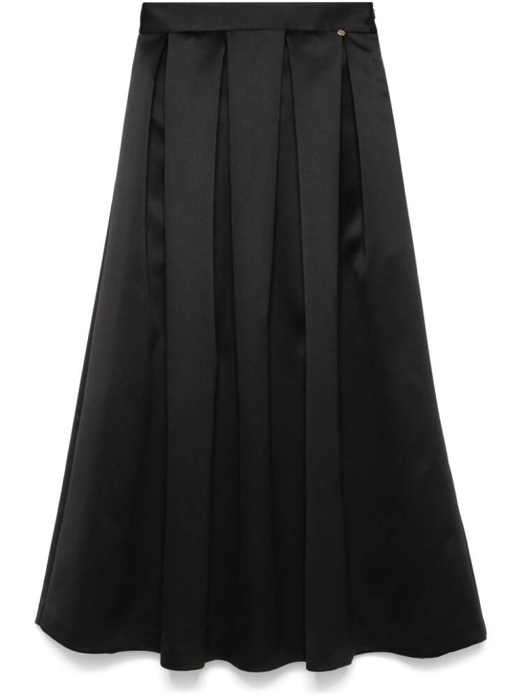 NISSA high-waist satin midi skirt - Black Cover